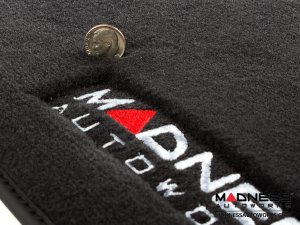 FIAT 500X Floor Mats - Premium Carpet - MADNESS - Front + Rear Set - w/ MADNESS Logo